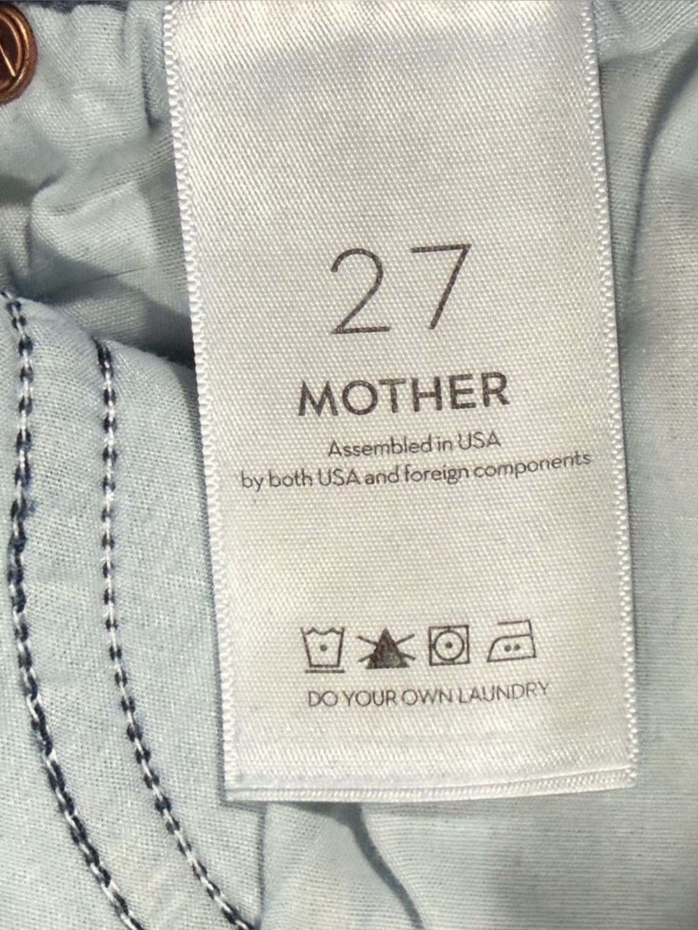 MOTHER The Mid Rise Dazzler Ankle Teaming Up Jeans Womens 27 Skinny Stretch - Picture 9 of 14